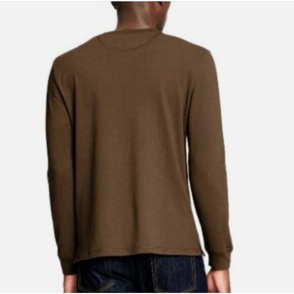 3.1 Phillip Lim Target Henley Long Sleeve Shirt Men XL Brown Casual - Picture 3 of 6